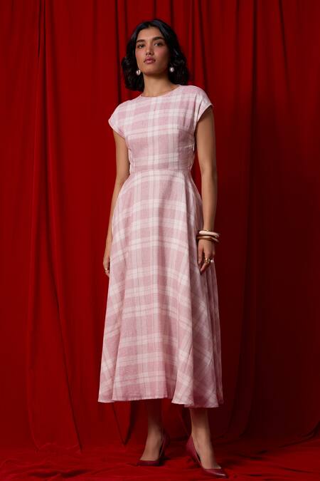 The Summer House Svetla Plaid Handwoven Dress