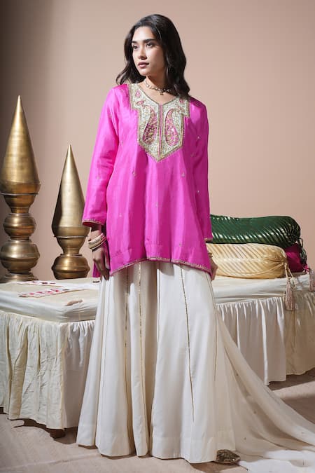Komal Shah Keri Hand Embroidered Kurta Palazzo Set 