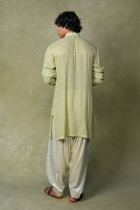 AMRIN KHAN Mirror Work Kurta Patiala Set 