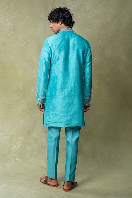 AMRIN KHAN Cutdana Embroidered Sherwani & Pant Set 