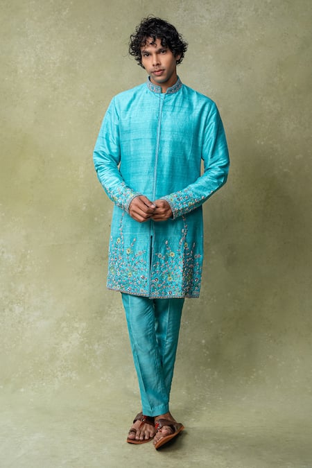 AMRIN KHAN Cutdana Embroidered Sherwani & Pant Set 