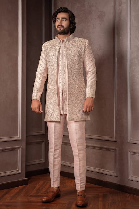 AMRIN KHAN Cutdana Sequin Work Bandhgala Set 