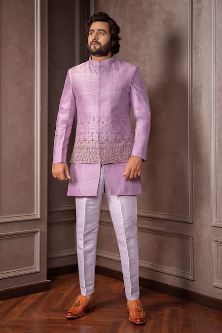 AMRIN KHAN Cutdana Bead Work Bandhgala Set 