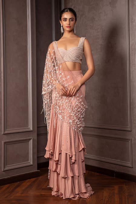 AMRIN KHAN Layered Skirt & Blouse Set 