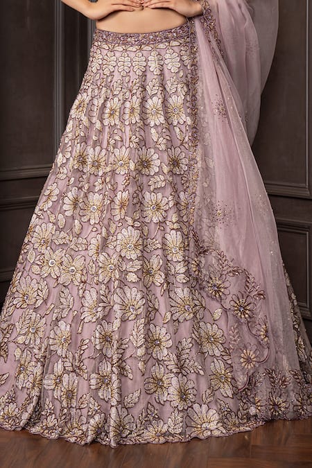Buy AMRIN KHAN Purple Organza Embroidery, Sequins, Beads, Stones Floral Cutdana Lehenga Set Online at Aza Fashions Buy_AMRIN KHAN_Purple Organza Embroidery, Sequins, Beads, Stones Floral Cutdana Lehenga Set _Online_at_Aza_Fashions