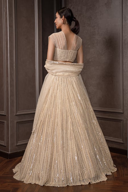 AMRIN KHAN Sequins Embroidered Lehenga Set 