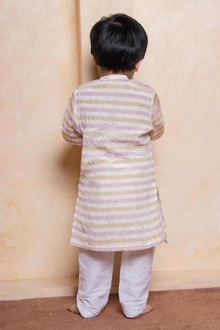 Kirti Agarwal - Pret N Couture Striped Kurta & Pyjama Set 