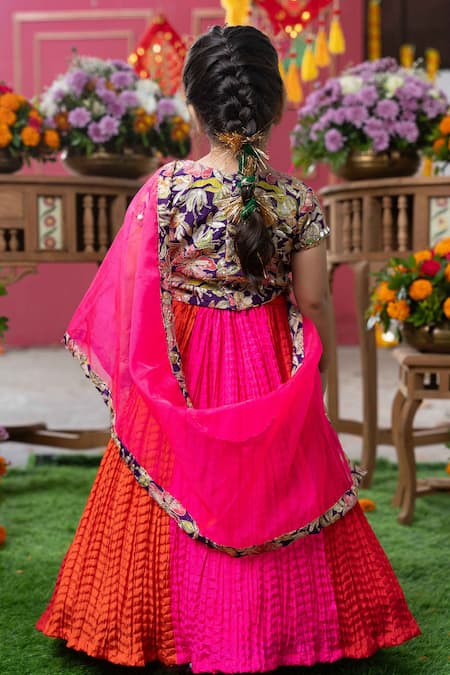 Kirti Agarwal - Pret N Couture Embroidered Floral Blouse Lehenga Set 