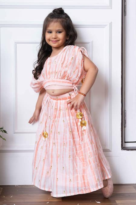 Shop_Kirti Agarwal - Pret N Couture_Blush Chanderi Silk Embroidery, Sequins, Tassels Lehenga Wit Blouse _Online_at_Aza_Fashions