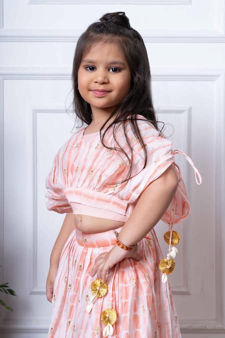 Kirti Agarwal - Pret N Couture_Blush Chanderi Silk Embroidery, Sequins, Tassels Lehenga Wit Blouse _at_Aza_Fashions