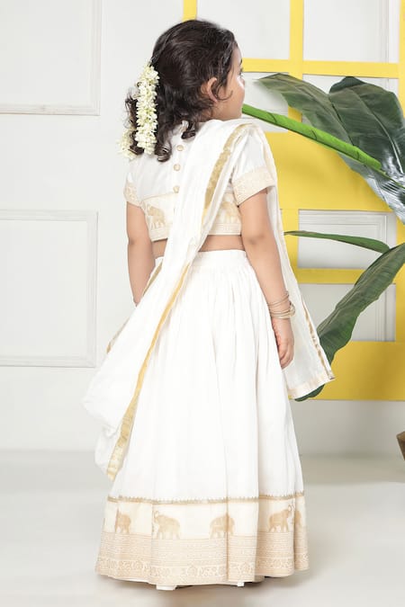 Little Bansi Elephant Embroidered Lehenga Set 