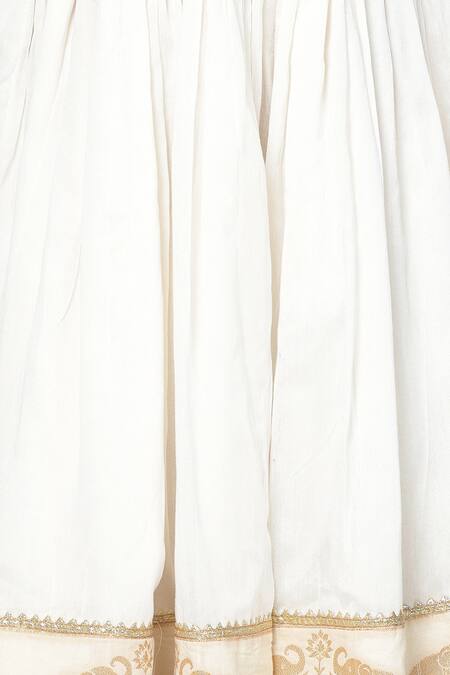 Buy_Little Bansi_Purple Cotton Embroidery, Zari Elephant Lehenga Set 