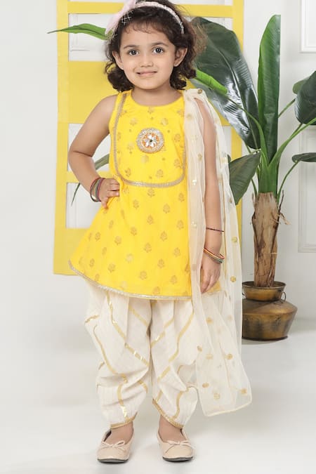 Little Bansi Floal Embroidered Kurta Set 
