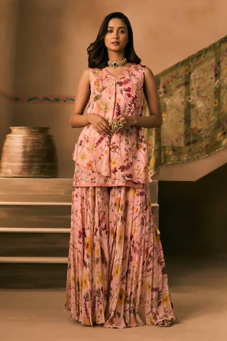 1999ad By Amita & Deepak Printed Kurta & Sharara Set 