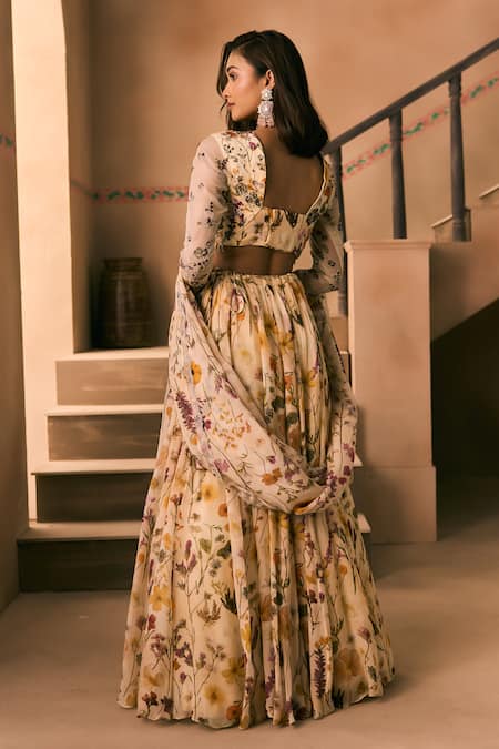 1999ad By Amita & Deepak Floral Print Lehenga Set 