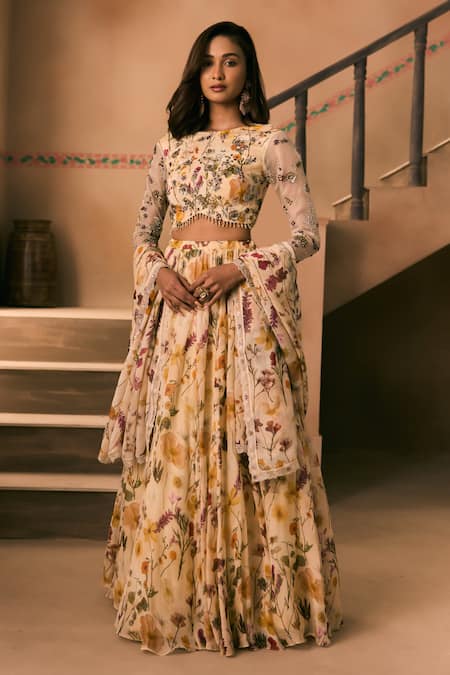 1999ad By Amita & Deepak Floral Print Lehenga Set 