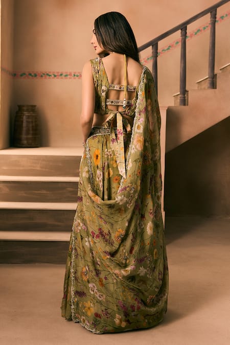 1999ad By Amita & Deepak Floral Print Lehenga Blouse Set 