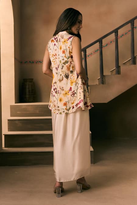 1999ad By Amita & Deepak Printed Kurta & Draped Skirt Set 