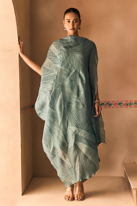 1999ad By Amita & Deepak Organza Draped Dress 