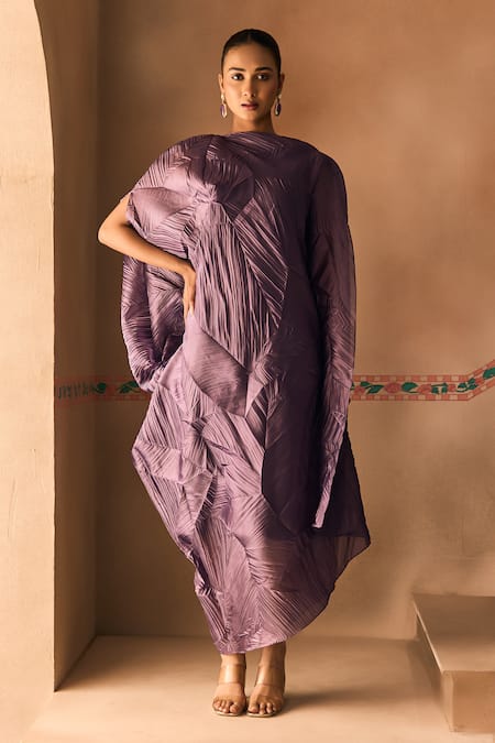 1999ad By Amita & Deepak Crush Organza Draped Dress 