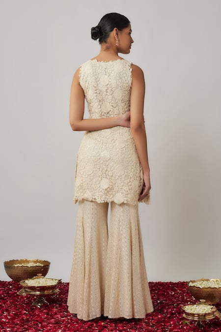 Renee label Miraya Thread Embroidered Kurta Sharara Set 