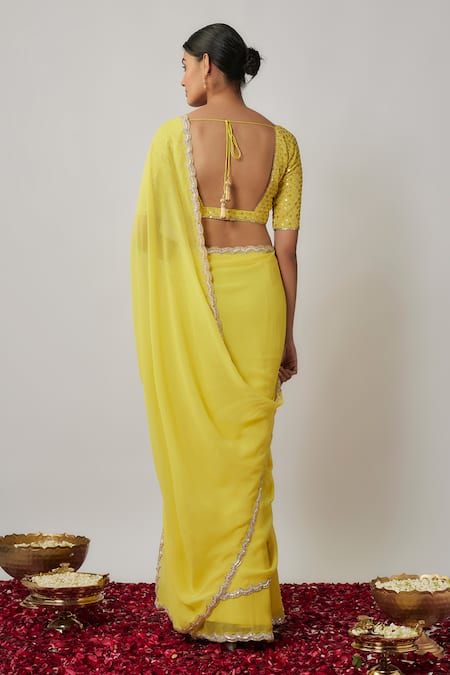 Renee label Mehreen Sequin Embroidered Saree With Blouse 