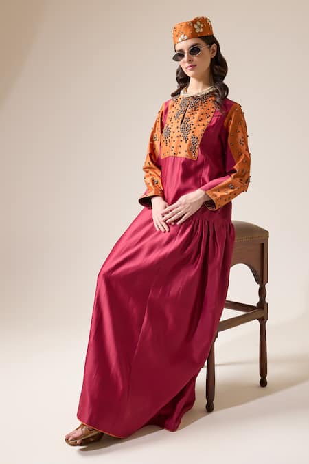 RICHA AHLUWALIA Beads Embroidered Abaya Dress 