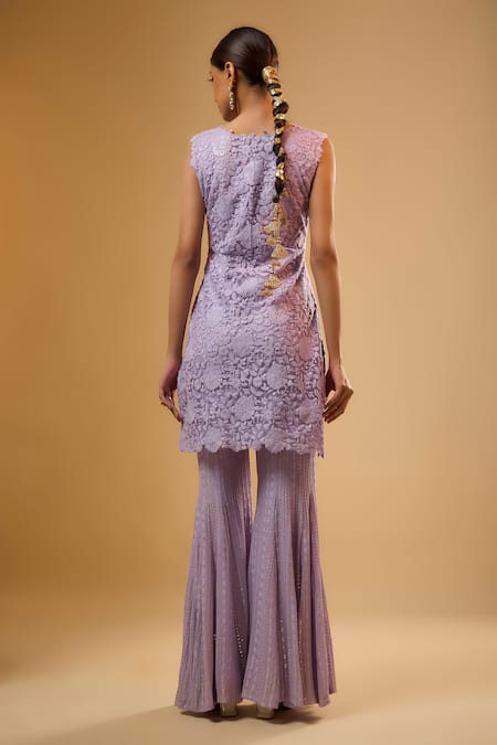 Renee label Aria Net Kurta Sharara Set 