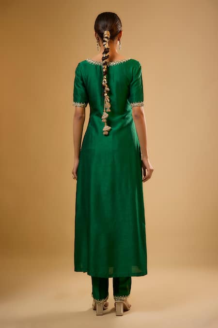 Renee label Veera Emerald Green Kurta Set 