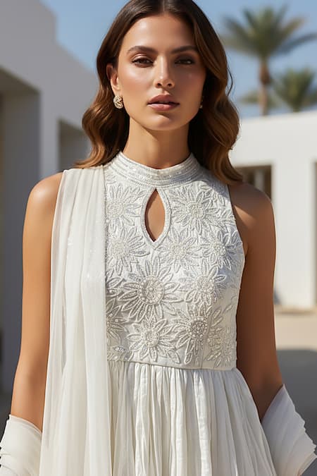 Buy Basanti Kapde aur Koffee Ivory Tissue Beads, Sequins High , Keyhole Crushed Peplum Sharara Set Online at Aza Fashions Buy_Basanti Kapde aur Koffee_Ivory Tissue Beads, Sequins High , Keyhole Crushed Peplum Sharara Set _Online_at_Aza_Fashions