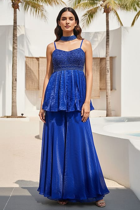 Basanti - Kapde Aur Koffee The Sapphire Eclat Peplum Sharara Set 