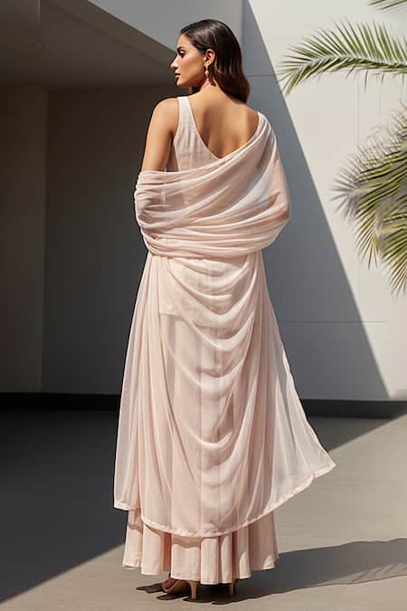 Basanti - Kapde Aur Koffee One Shoulder Embroidered Kurta Sharara Set 