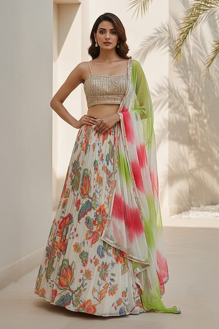 Basanti - Kapde Aur Koffee Ivory Elysian Embroidered Lehenga Set 