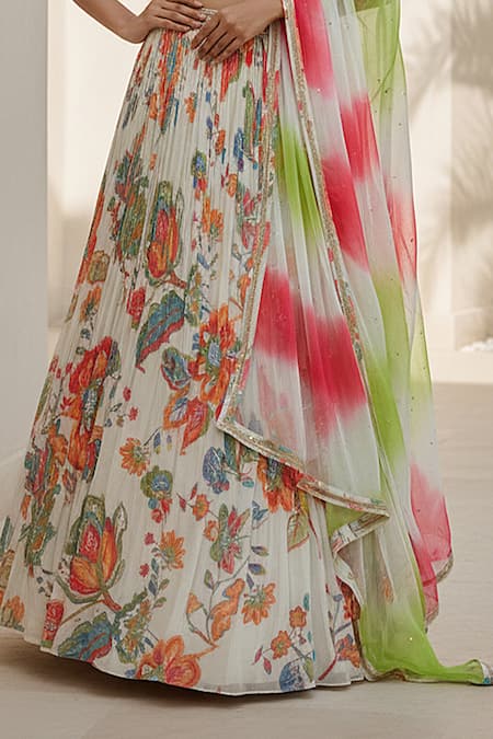 Shop Basanti - Kapde Aur Koffee Gold Georgette Sequins, Beads, Embroidery Bandeau Ivory Elysian Lehenga Set Online at Aza Fashions Shop_Basanti - Kapde Aur Koffee_Gold Georgette Sequins, Beads, Embroidery Bandeau Ivory Elysian Lehenga Set _Online_at_Aza_Fashions