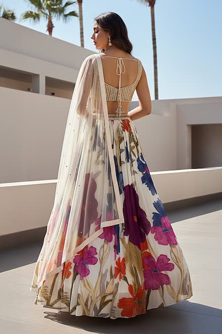 Basanti - Kapde Aur Koffee Ivory Lumina Garden Lehenga Set 