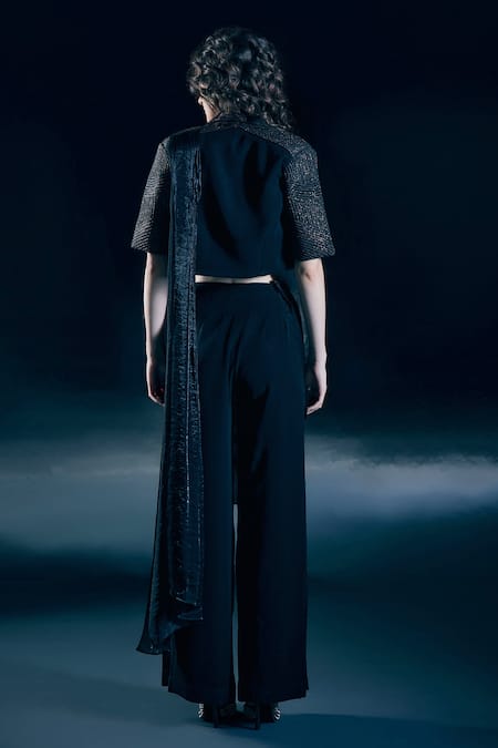 Nirmooha Eclara Hybrid Pant Saree Set With Structured Blazer 