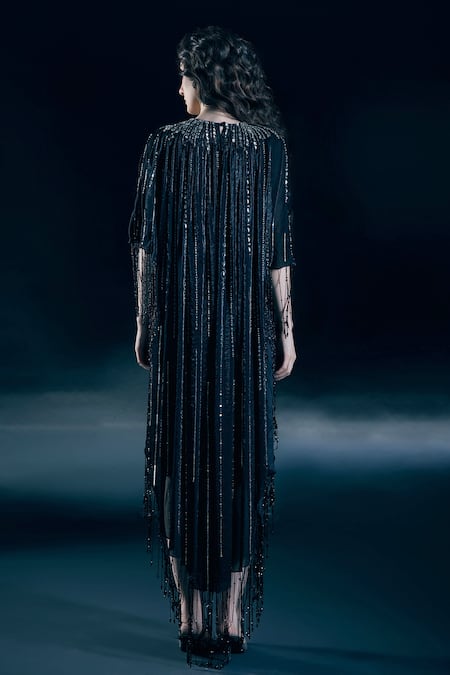 Nirmooha Nyx Eclipse Black Metallic Kaftan 