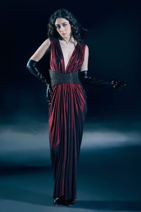 Nirmooha Hestia Flame Red Duotone Gown 