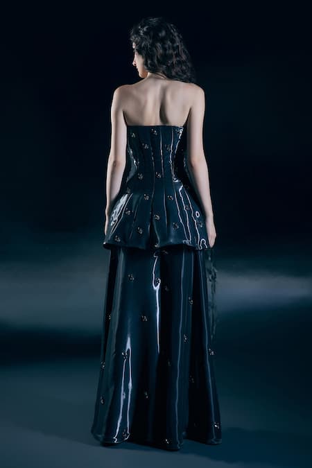 Nirmooha Lunara Corset Peplum Top & Palazzo Set 