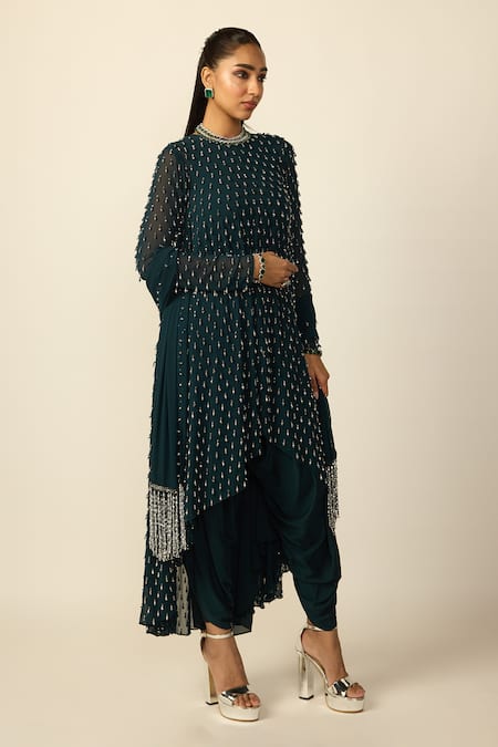 Vvani by vani vats Drop Embellished Kurta Dhoti Pant Set 