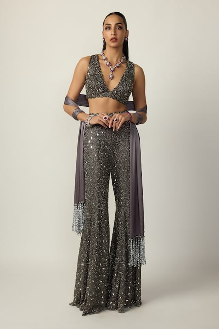 Vvani by vani vats Metallic Embellished Sharara Set 