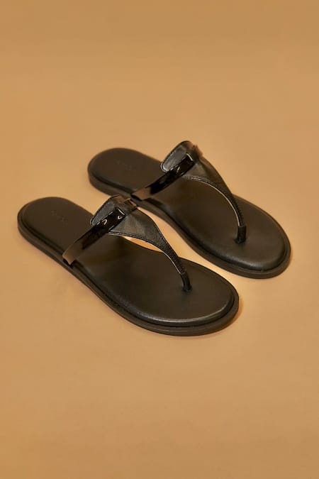 Dmodot Pelle Linea Nero Flats 