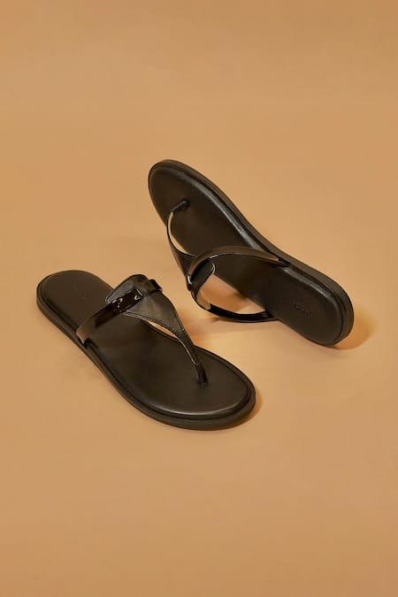 Dmodot Pelle Linea Nero Flats 