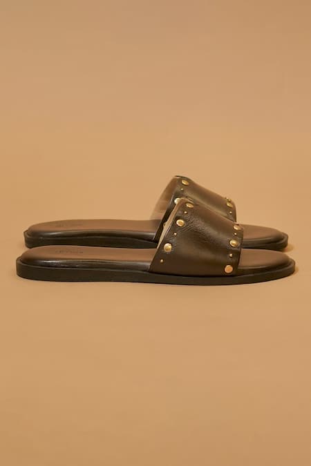 Dmodot_Brown Pelle Ciocco Rivitto Flats _Online_at_Aza_Fashions