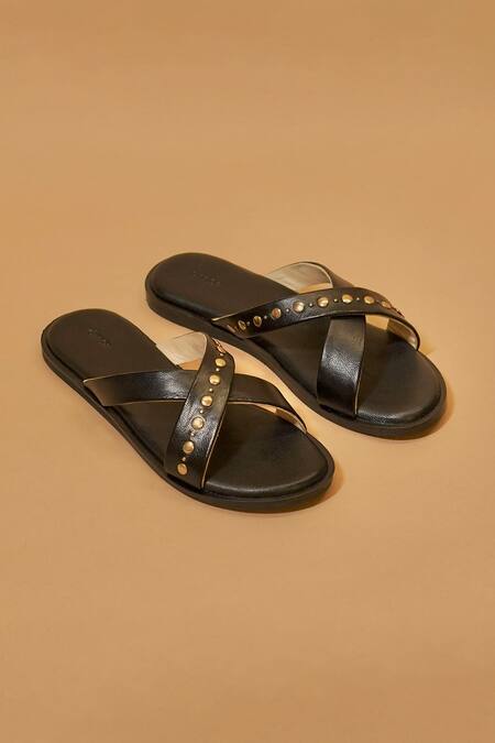 Buy Dmodot Black Pelle Incrocio Flats Online at Aza Fashions Buy_Dmodot_Black Pelle Incrocio Flats _Online_at_Aza_Fashions