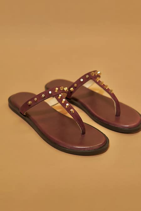 Dmodot_Purple Pelle Lume Viola Flats _Online_at_Aza_Fashions