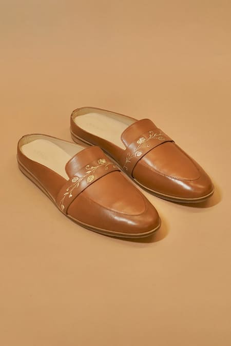 Dmodot Hoffler Ricamo Cuoio Mules 