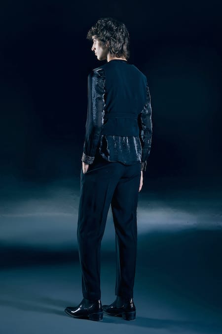 Nirmooha Onyx Eclipse Black Vest Trousers Set 