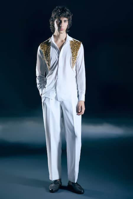 Nirmooha Aerion Aura Embroidered Shirt & Trousers Set 