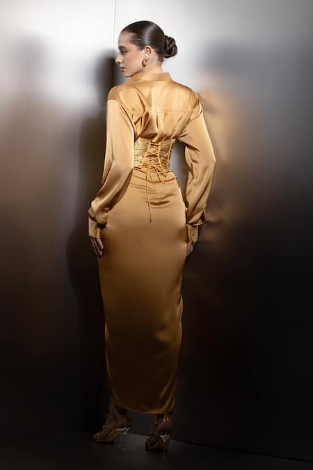 Label Muslin Aurelia Embellished Shirt & Skirt Set 